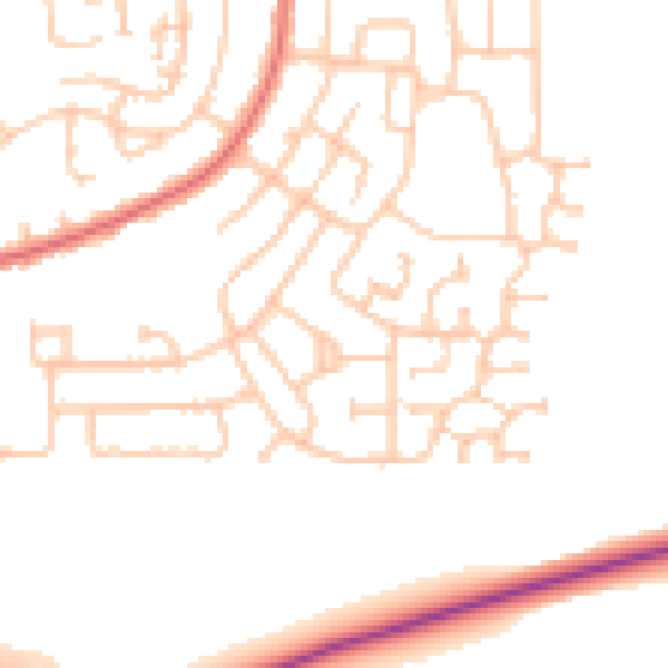 Daytime road noise heatmap for DL1 4QS