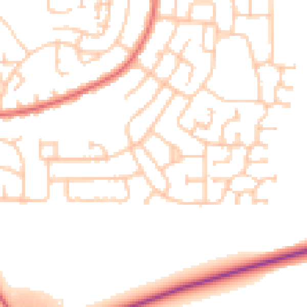 Daytime road noise heatmap for DL1 4QW