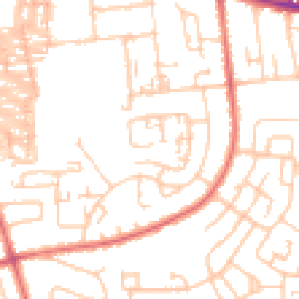 Daytime road noise heatmap for DL1 4TT