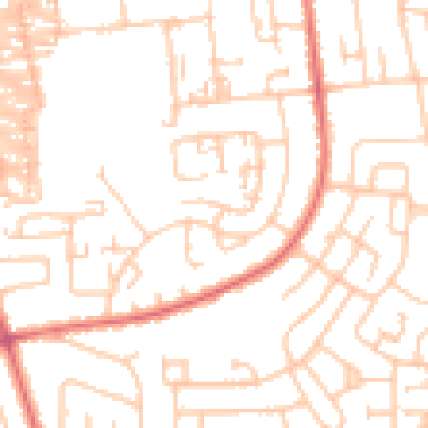 Daytime road noise heatmap for DL1 4TY