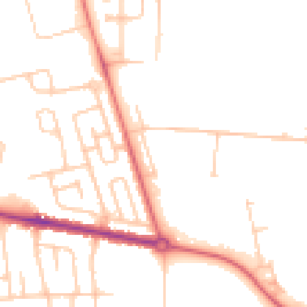 Daytime road noise heatmap for DL1 4WJ