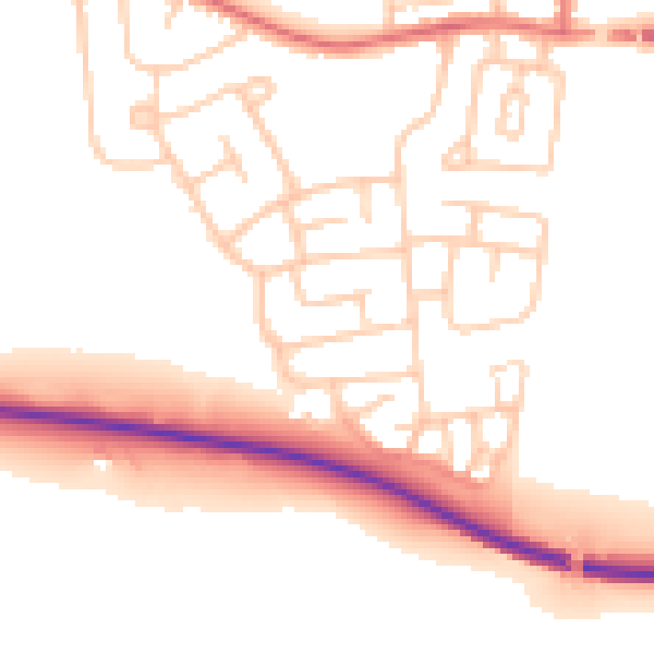 Daytime road noise heatmap for DL1 5AW