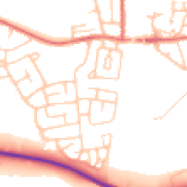 Daytime road noise heatmap for DL1 5AY
