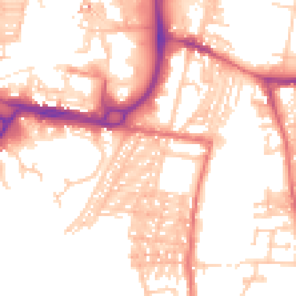 Daytime road noise heatmap for DL1 5DP