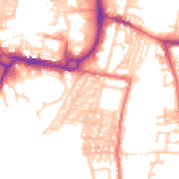 Daytime road noise heatmap for DL1 5DW