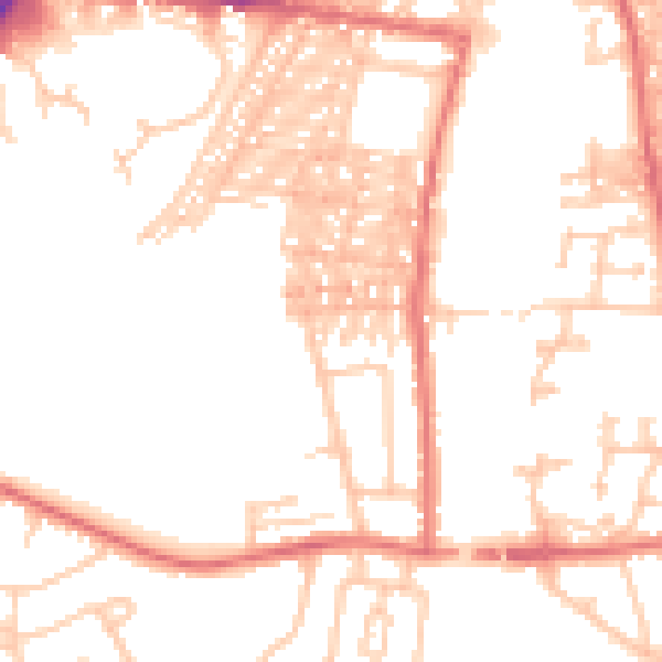 Daytime road noise heatmap for DL1 5EN