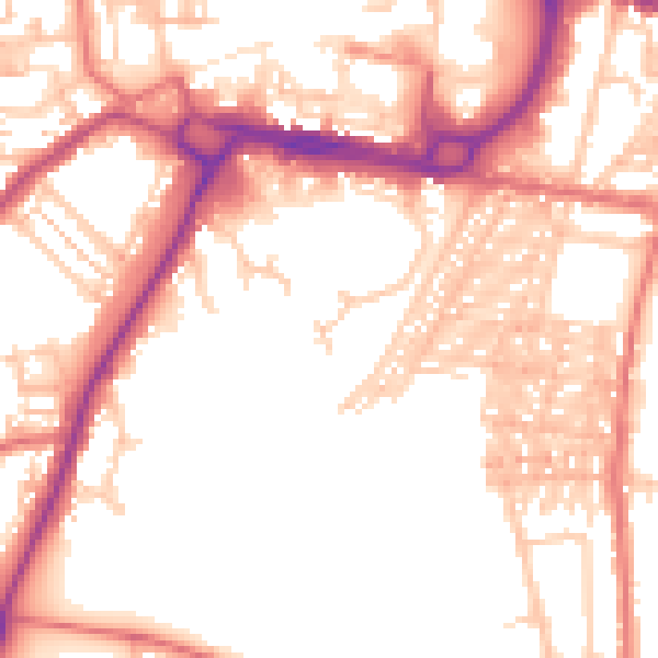 Daytime road noise heatmap for DL1 5JP
