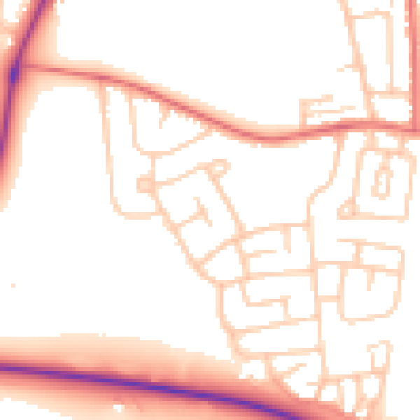 Daytime road noise heatmap for DL1 5TJ