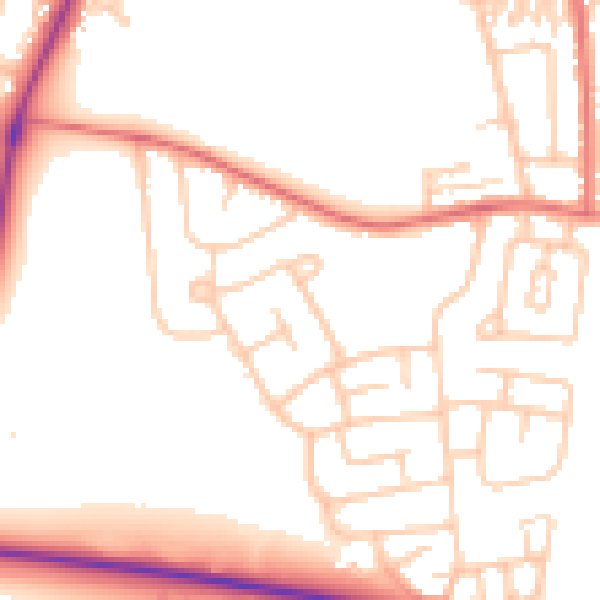 Daytime road noise heatmap for DL1 5TN