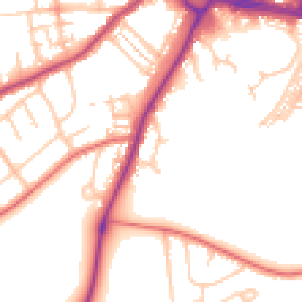 Daytime road noise heatmap for DL1 5YD