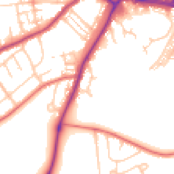 Daytime road noise heatmap for DL1 5YE
