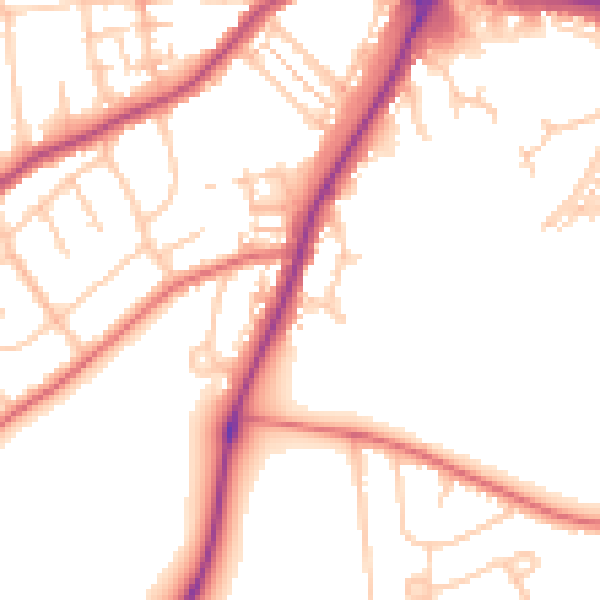 Daytime road noise heatmap for DL1 5YG