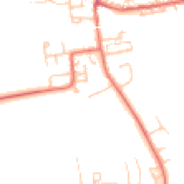 Daytime road noise heatmap for DL2 1FG