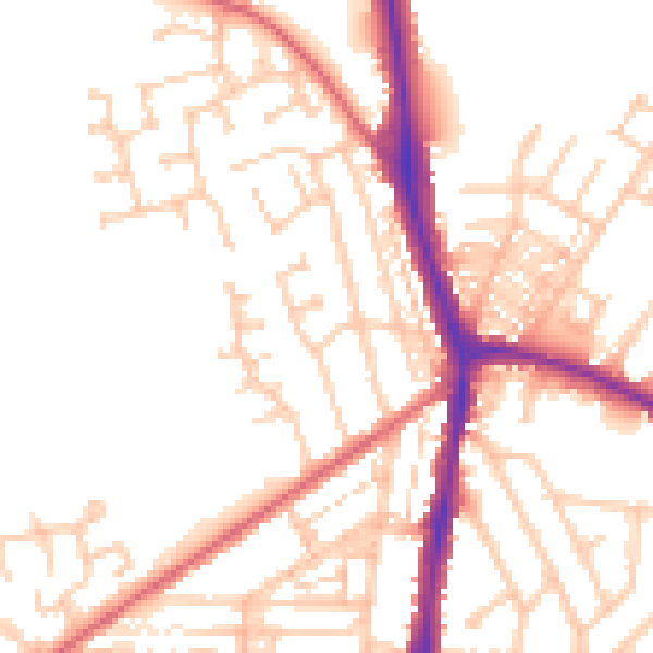Daytime road noise heatmap for DL3 0AB