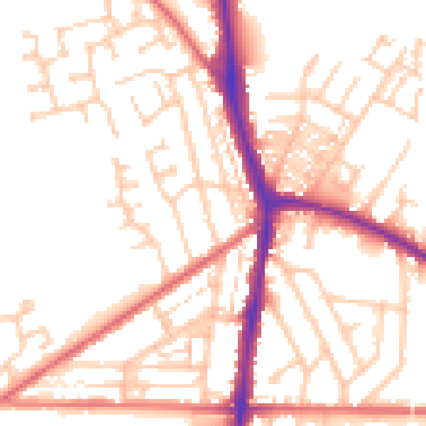 Daytime road noise heatmap for DL3 0AJ
