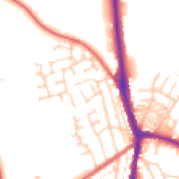 Daytime road noise heatmap for DL3 0AU