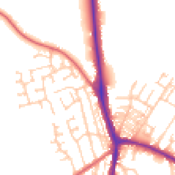 Daytime road noise heatmap for DL3 0AZ