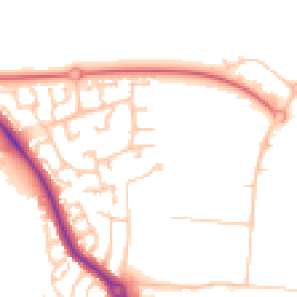 Daytime road noise heatmap for DL3 0BB