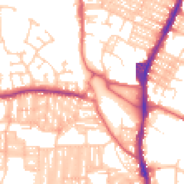 Daytime road noise heatmap for DL3 0BF