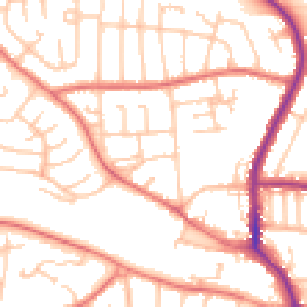 Daytime road noise heatmap for DL3 0BH