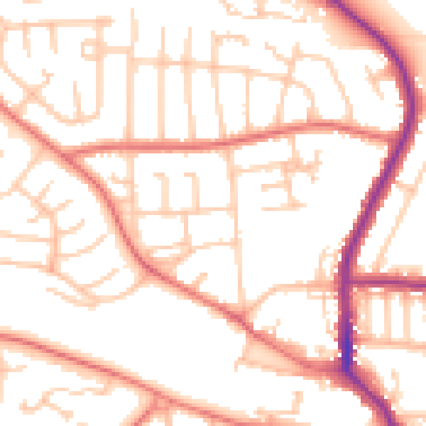 Daytime road noise heatmap for DL3 0BN