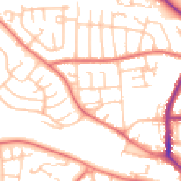 Daytime road noise heatmap for DL3 0BP