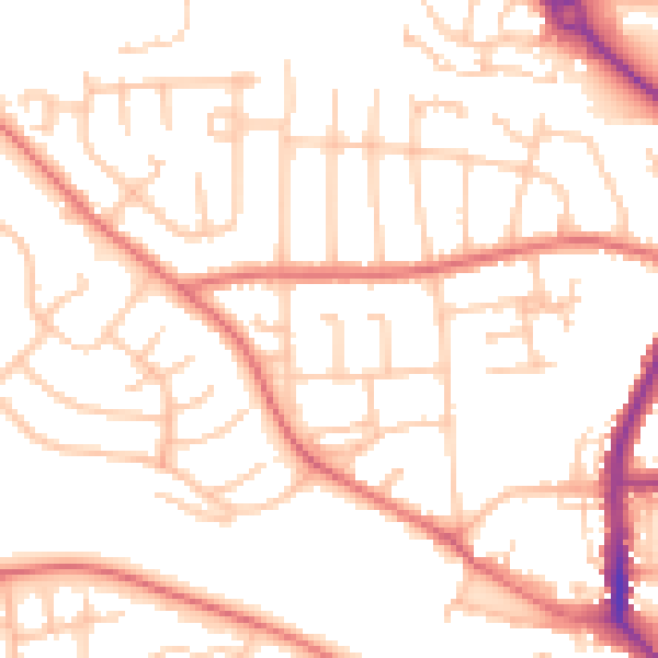 Daytime road noise heatmap for DL3 0DA