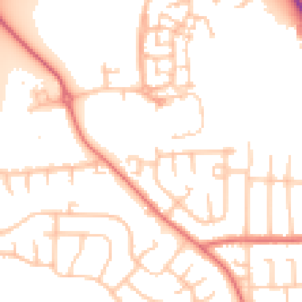 Daytime road noise heatmap for DL3 0DD