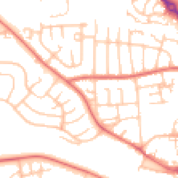 Daytime road noise heatmap for DL3 0DF