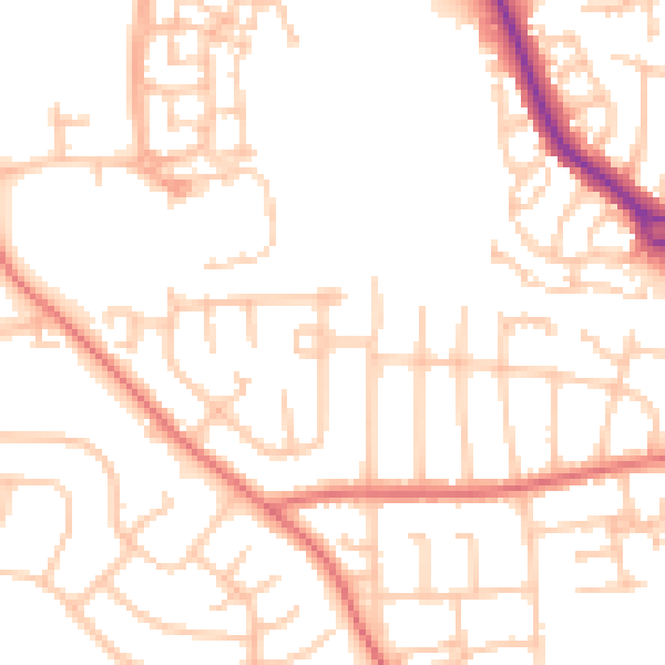 Daytime road noise heatmap for DL3 0DH