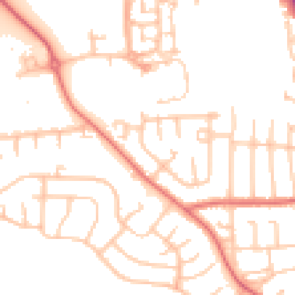 Daytime road noise heatmap for DL3 0DN