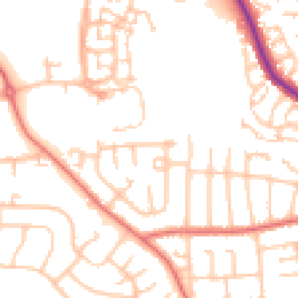 Daytime road noise heatmap for DL3 0DP