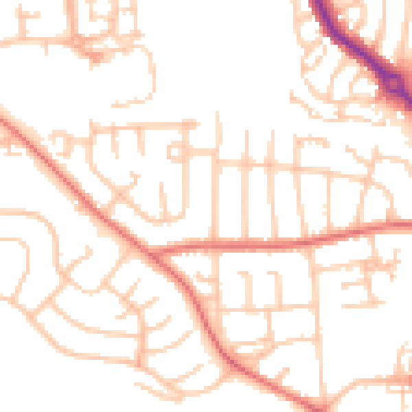 Daytime road noise heatmap for DL3 0DQ