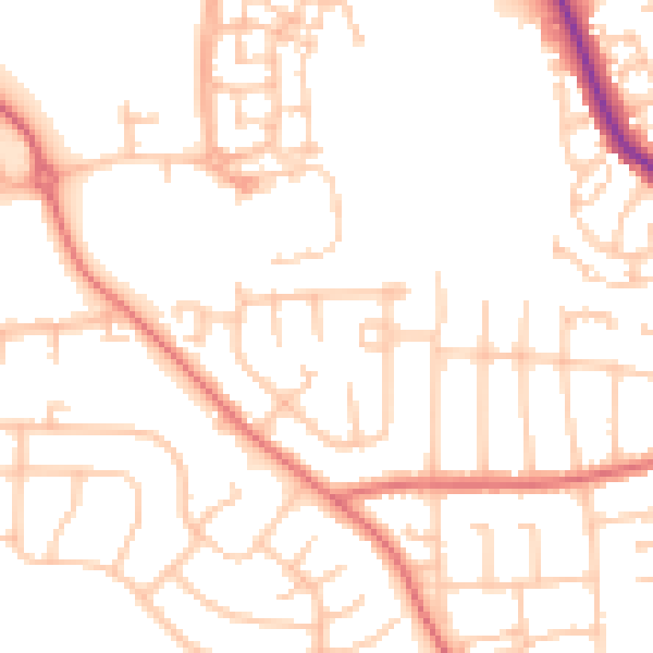 Daytime road noise heatmap for DL3 0DR