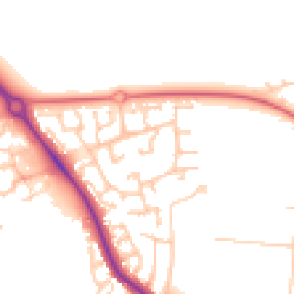 Daytime road noise heatmap for DL3 0EF
