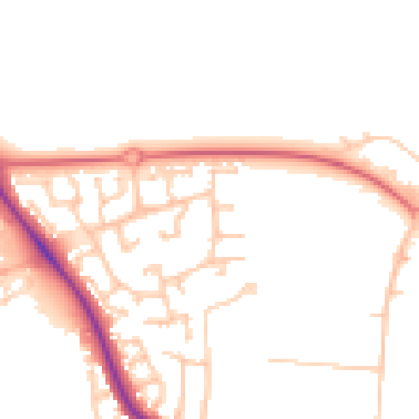 Daytime road noise heatmap for DL3 0EG
