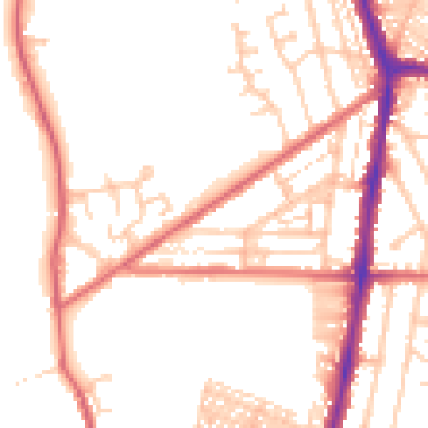 Daytime road noise heatmap for DL3 0FW