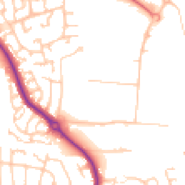Daytime road noise heatmap for DL3 0FX