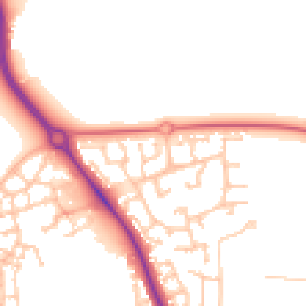 Daytime road noise heatmap for DL3 0GD
