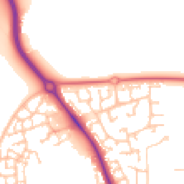 Daytime road noise heatmap for DL3 0GF