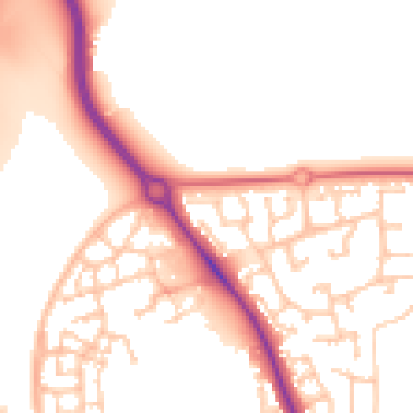 Daytime road noise heatmap for DL3 0GG