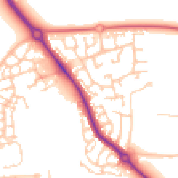 Daytime road noise heatmap for DL3 0GH