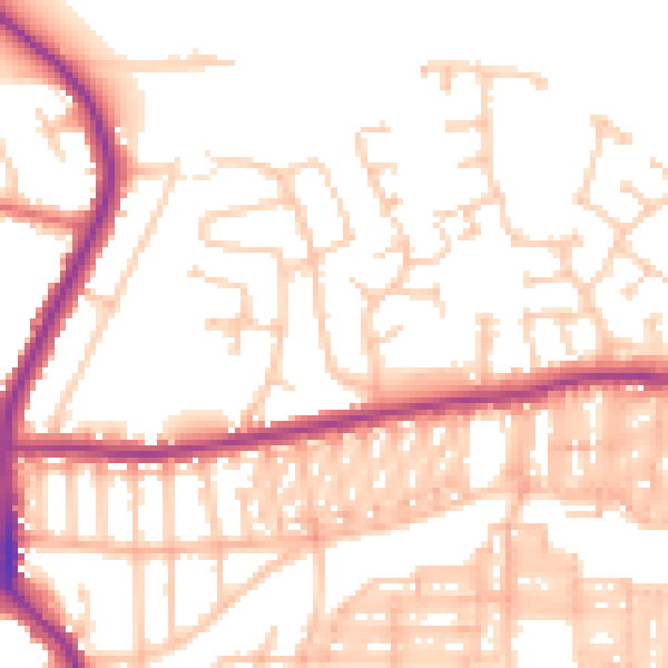 Daytime road noise heatmap for DL3 0JN