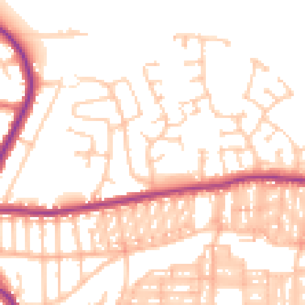 Daytime road noise heatmap for DL3 0JR