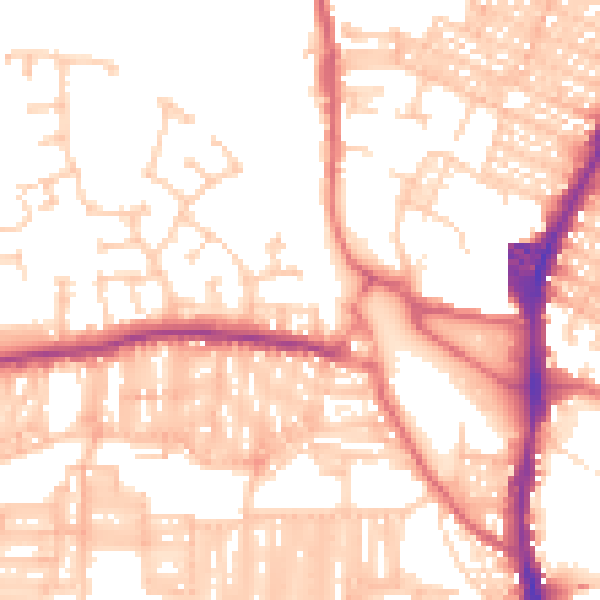 Daytime road noise heatmap for DL3 0QD