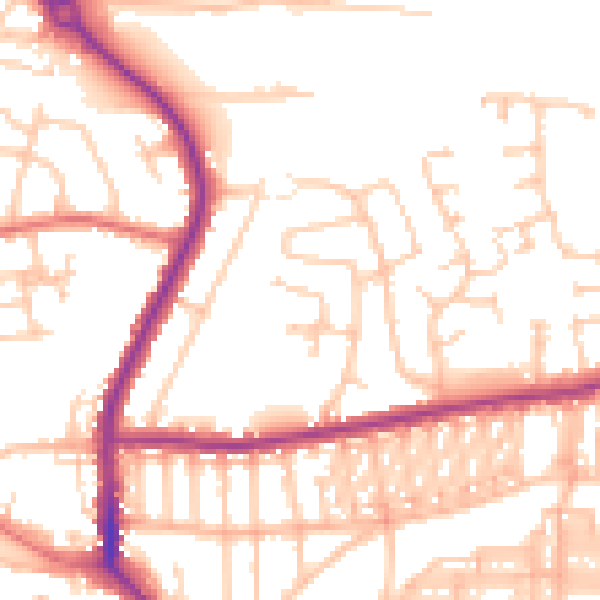 Daytime road noise heatmap for DL3 0YU