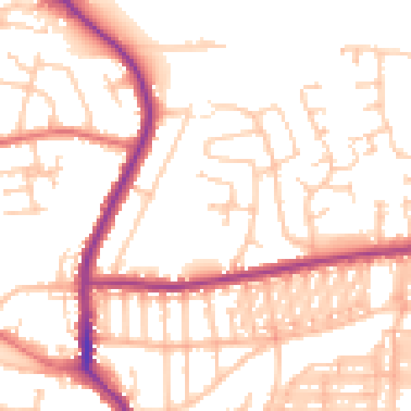 Daytime road noise heatmap for DL3 0YZ