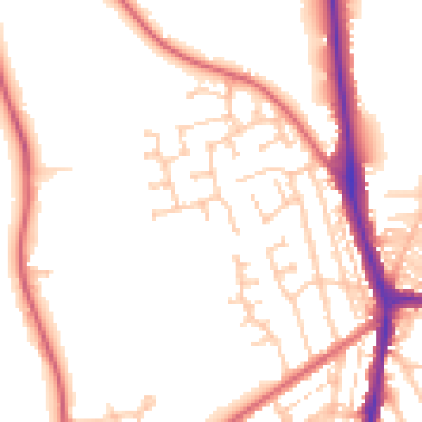 Daytime road noise heatmap for DL3 0ZP