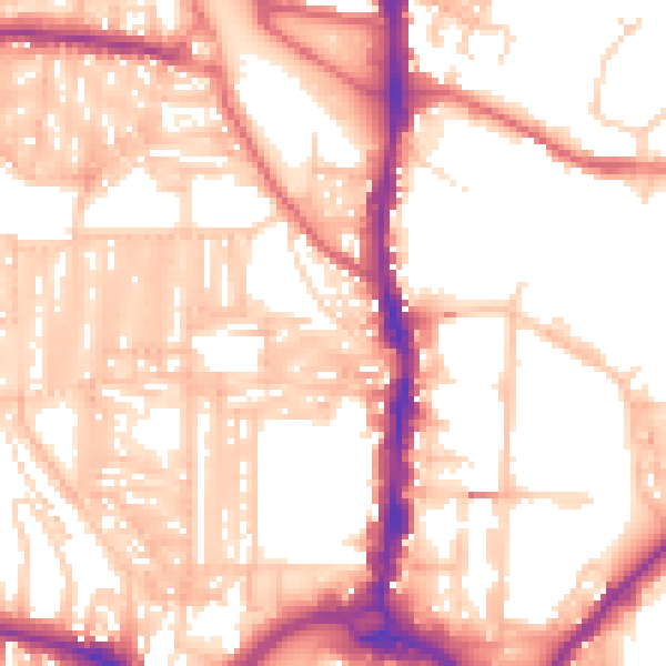 Daytime road noise heatmap for DL3 6AQ