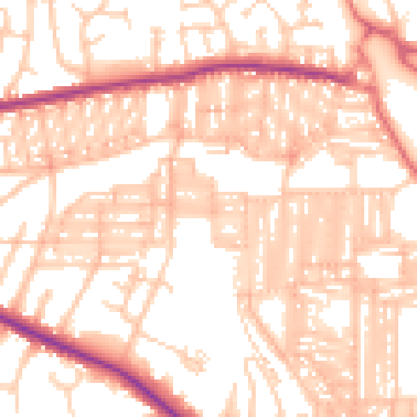Daytime road noise heatmap for DL3 6EZ